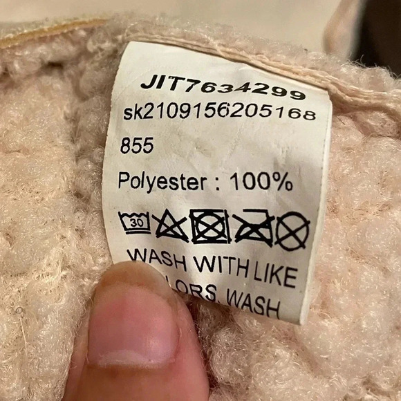 Shein girls flap pocket drop shoulder teddy jacket size 10Y - Picture 5 of 6